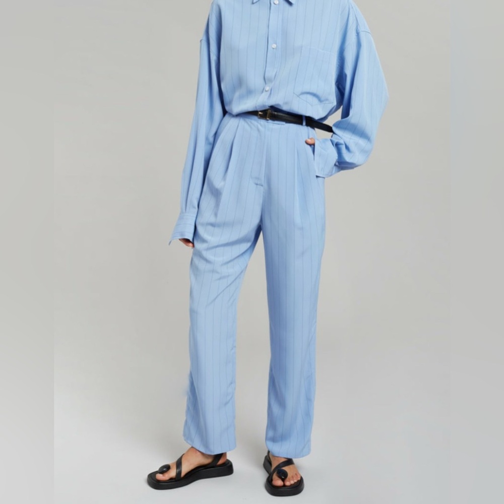 The Frankie Shop  Bea Fluid Stripe Suit Pants – Powder Blue size XSmall